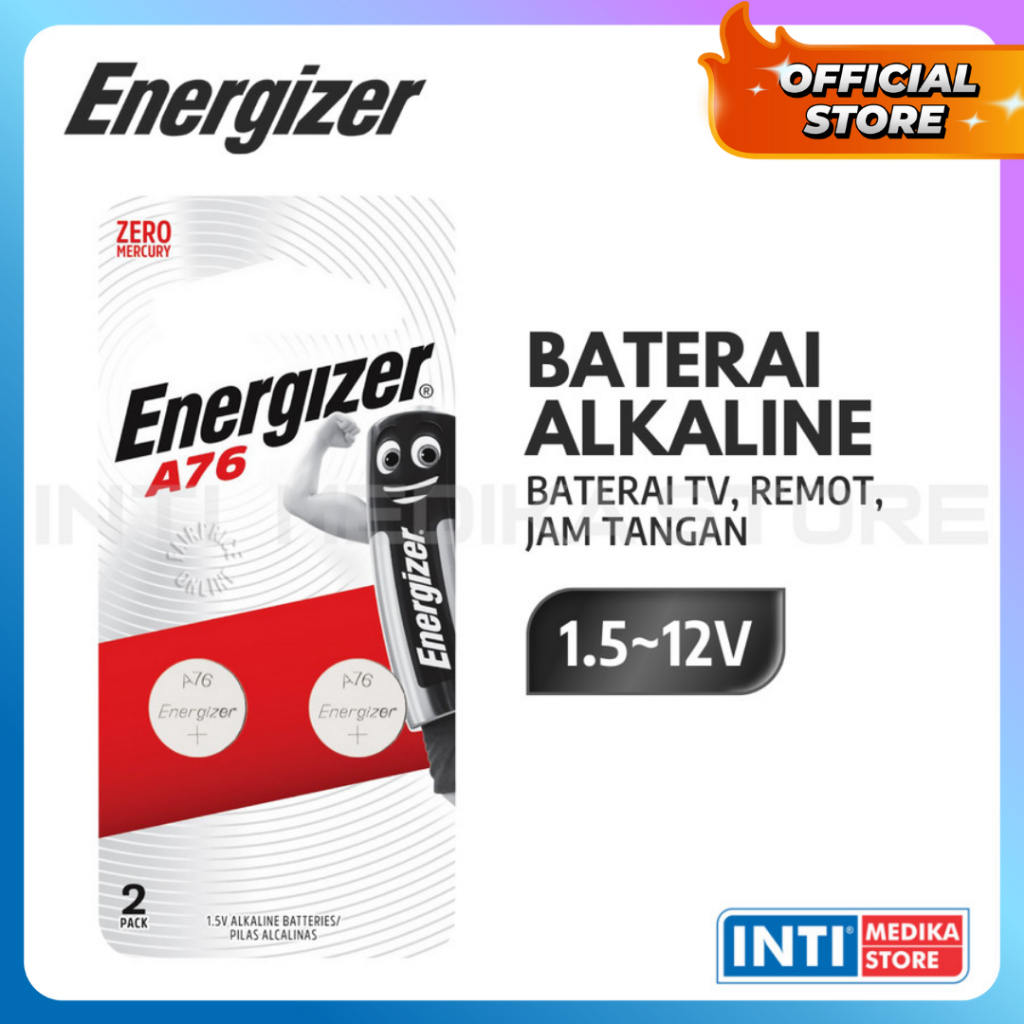 ENERGIZER - Baterai Alkaline A76 | Batre Remote TV Jam Tangan