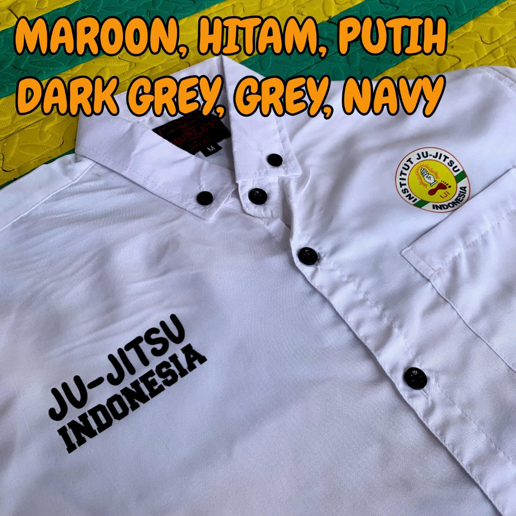 XSI Baju Kemeja JU-JITSUI simple, kemeja unisex INSTITUT JUJITSU INDONESIA, baju BELADIRI JUJITSU, k