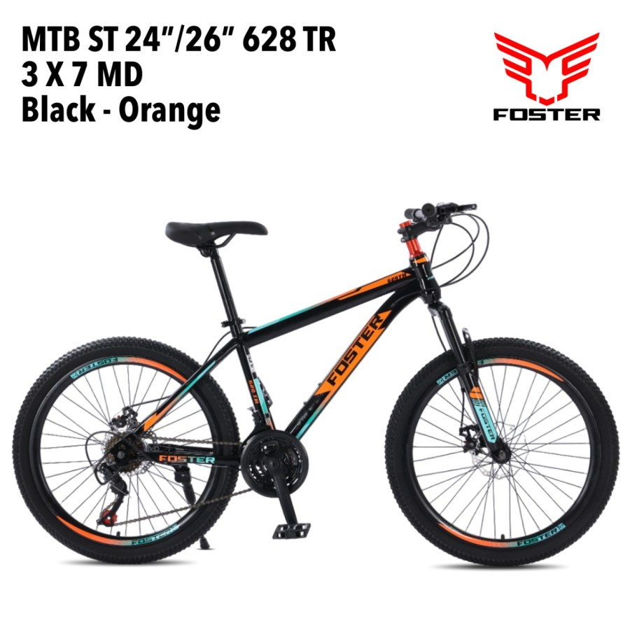 Sepeda gunung mtb 24 27 inch foster dewasa dan anak remaja 21 speed rem cakram velg alloy sni new