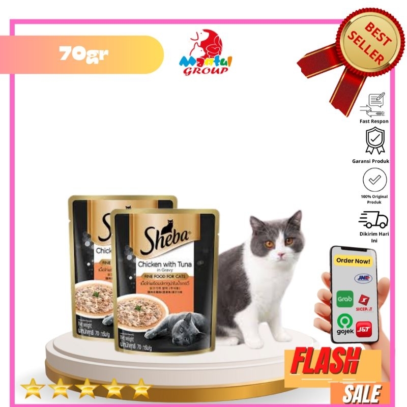 Makanan Kucing Sheba Tuna & Chicken 70gr