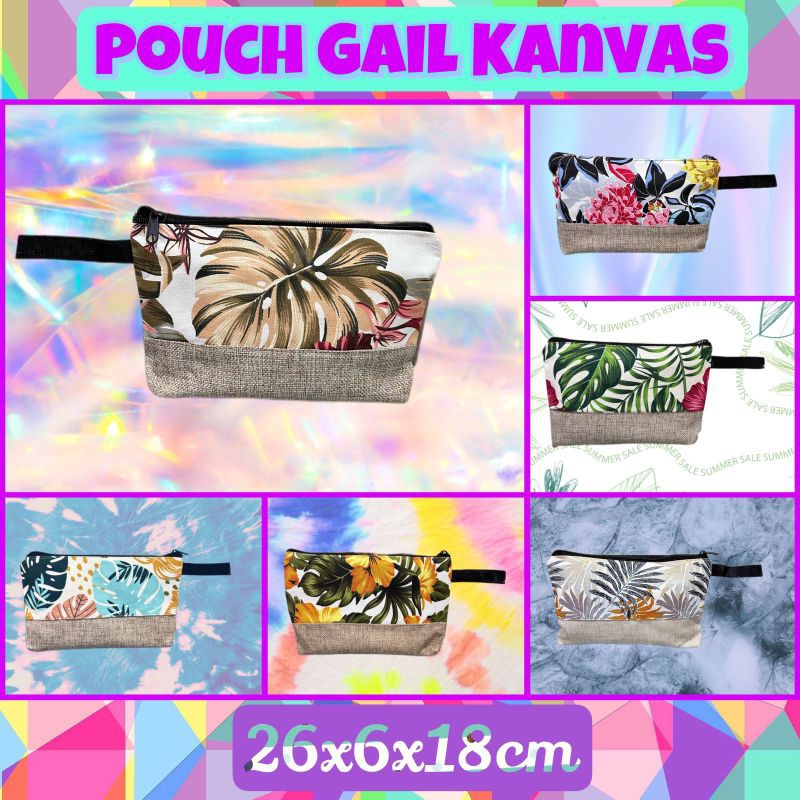Dompet pouch makeup / pouch kanvas Gail Besar 26x6x18/ dompet uang