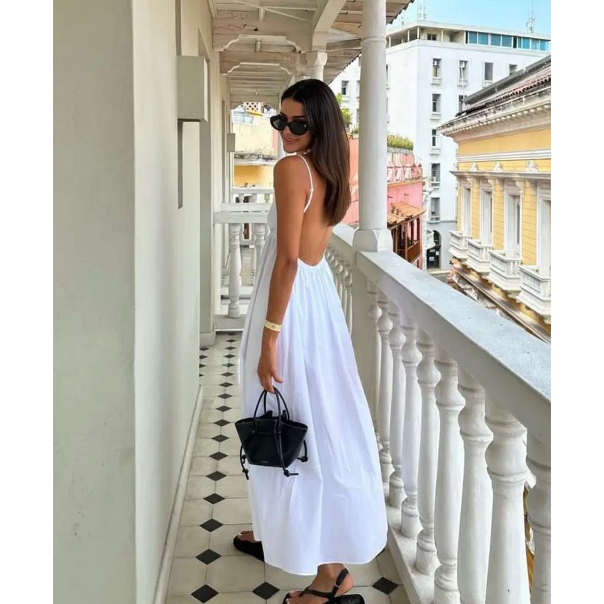 Savana Beachwear - LIANDY Dress backless baju pantai wanita putih maxi bali outfit dress maxi