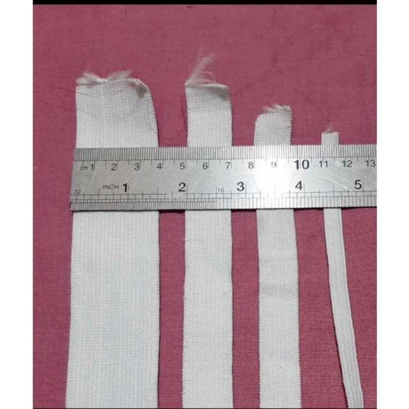 Karet Kolor Elastis warna putih Meteran
