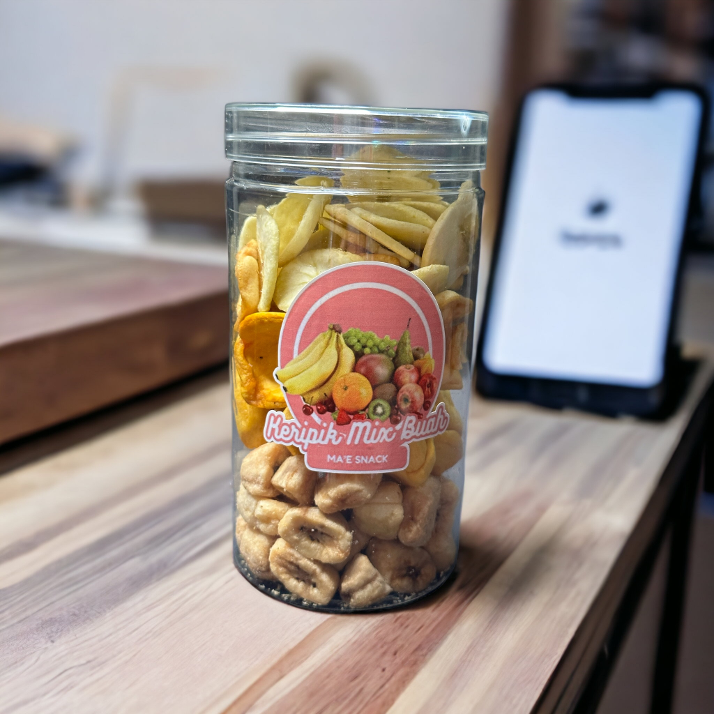 

KERIPIK BUAH MIX KEMASAN TOPLES 1000 ML ISI 215 GRAM