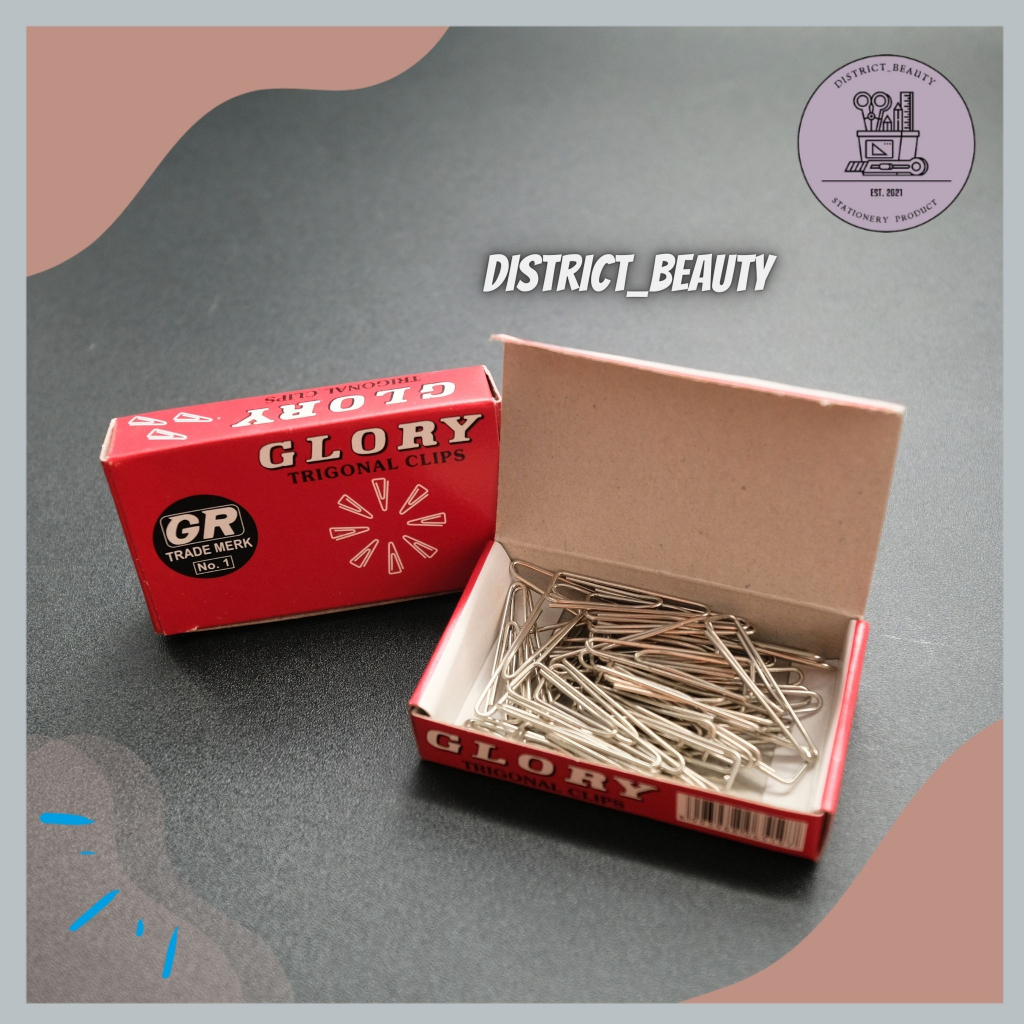 

GLORY PAPERCLIP TRIGONAL NO 1, SANGAT TEBAL, 55 -60 pcs. SEKELAS SEAGULL Paperklip / penjepit kertas