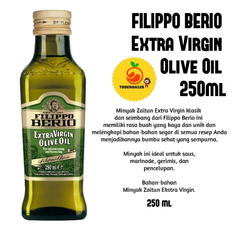 

FILIPPO BERIO Extra Virgin Olive Oil 250ml, minyak goreng - TOSERBA125