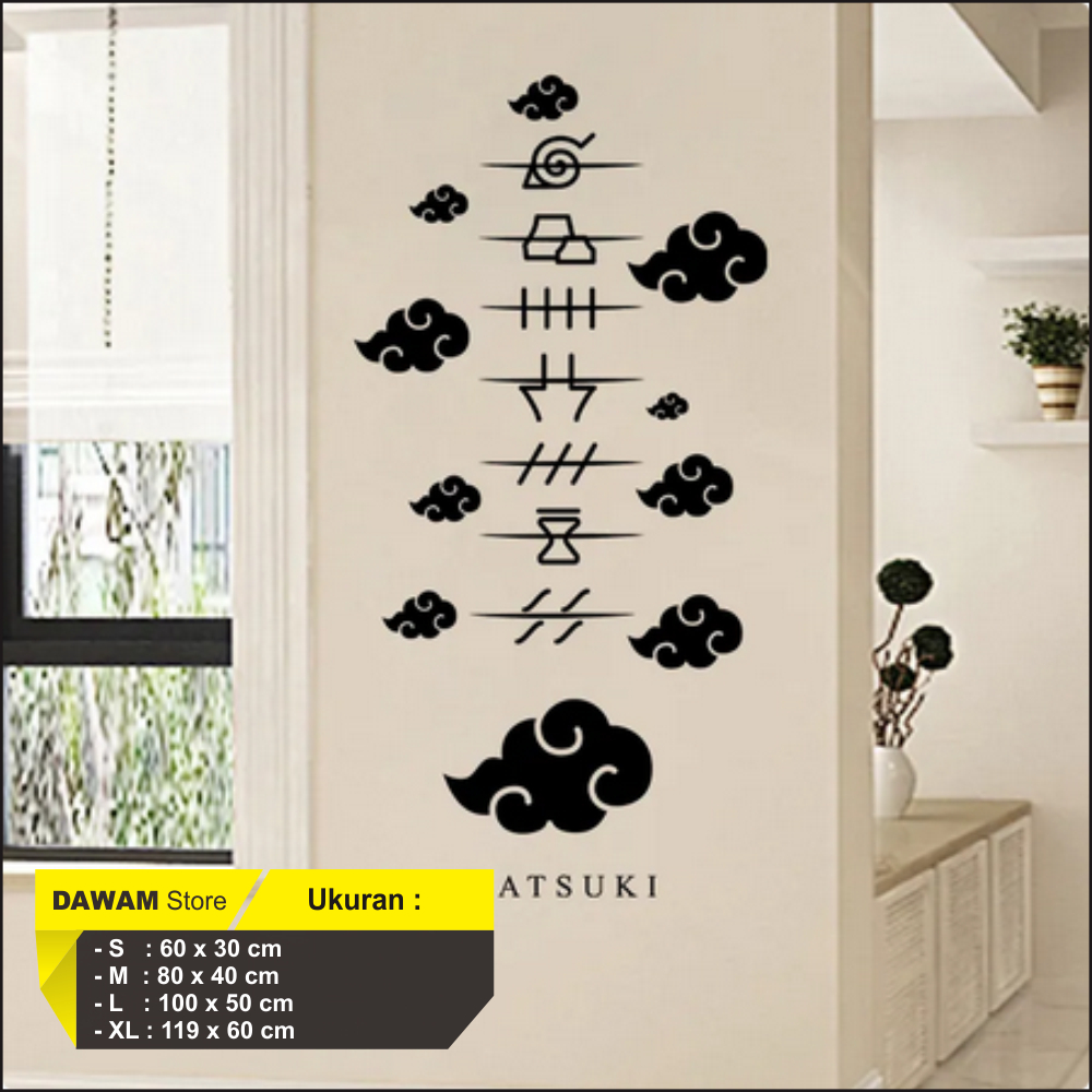 Wall Sticker Anime Naruto Stiker Dinding Anime Akatsuki Baruto