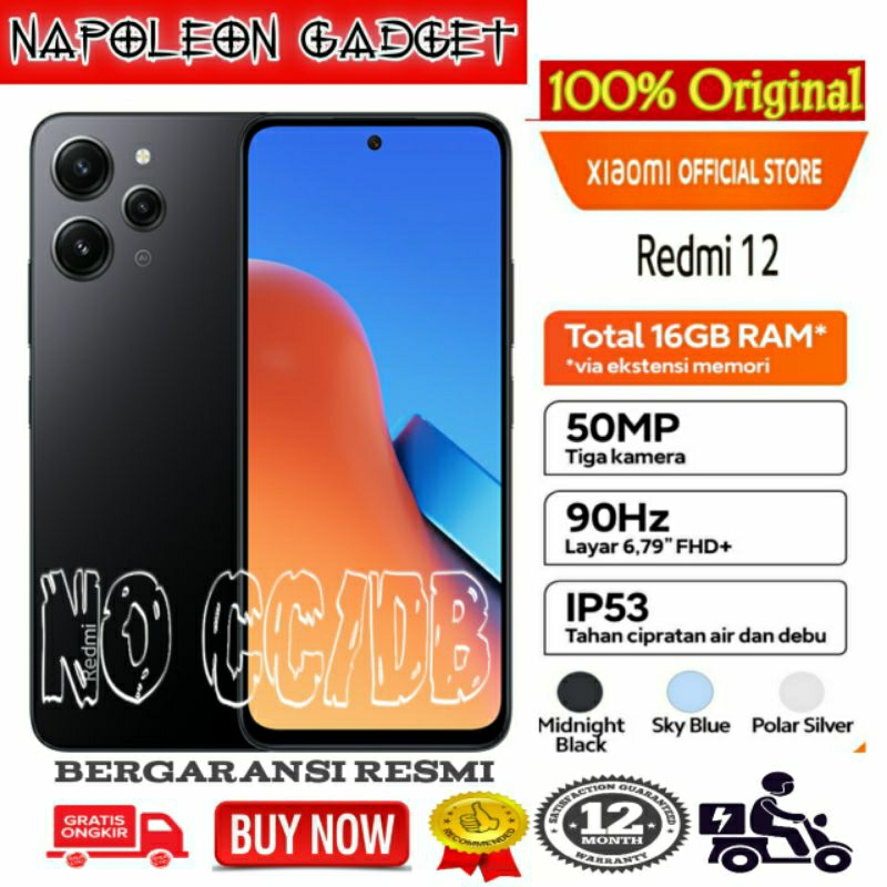 REDMI 12 RAM 8/128 RAM 8/256 GARANSI RESMI
