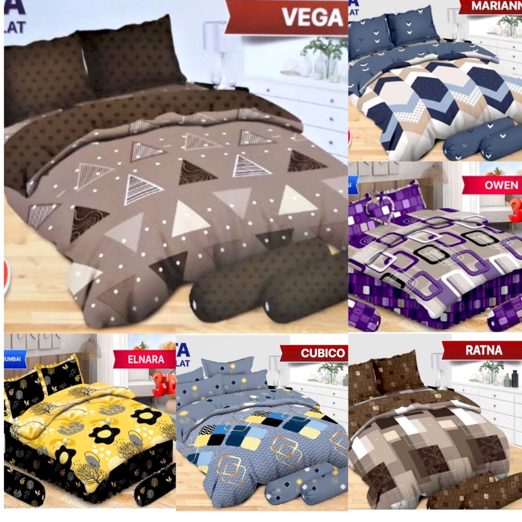 BEDCOVER Set BONITA Rumbai King 180 / Set Bedcover Rumbai 180x200 Motif Aestetik