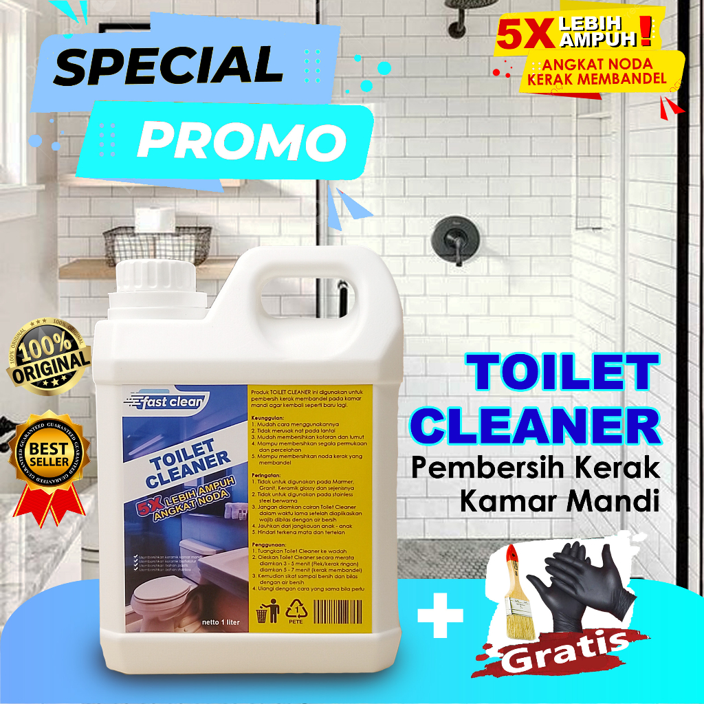 	 Toilet Cleaner Viral Terlaris Pembersih Kerak Kamar Mandi Noda Kloset Wastafel Porselen Cairan Ajaib 1 liter	