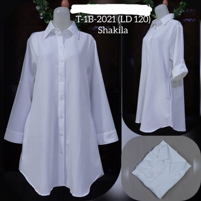 Tunik jumbo  Ld 120cm // Tunik polos putih bahan shakila premium