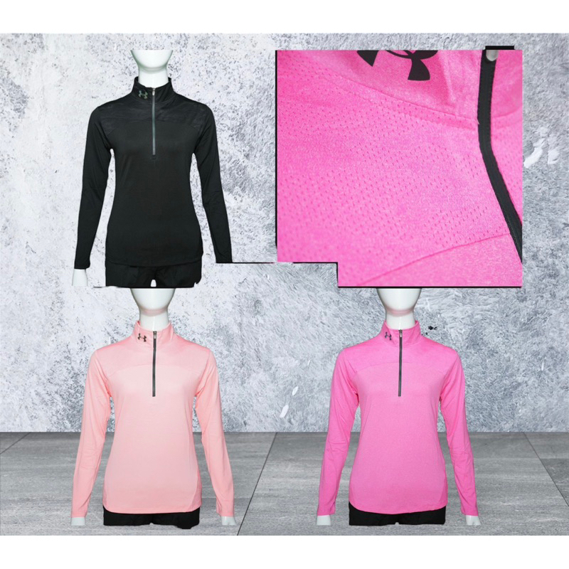 KAOS LENGAN PANJANG WANITA ZIPPER OLAHRAGA IMPORT