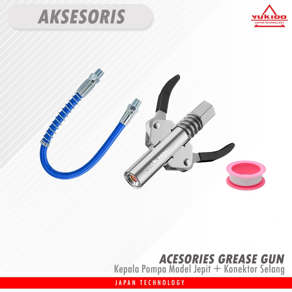 KEPALA POMPA GEMUK POMPA GREASE GUN KONEKTOR + SELANG - Grease Gun Coupler