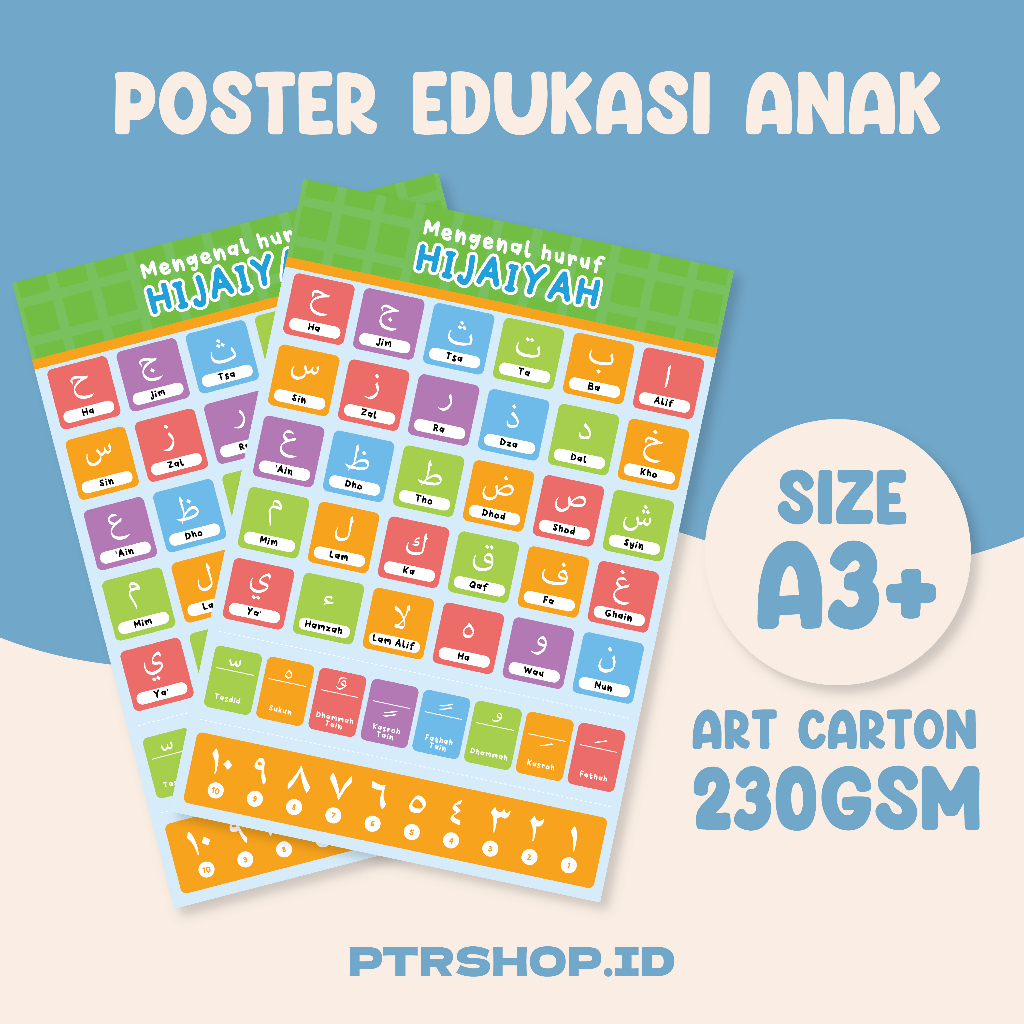 POSTER HIJAIYAH EDUKASI ANAK / POSTER BELAJAR ANAK HIJAIYAH