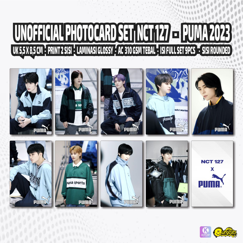Unofficial Photocard set Premium NCT 127 PUMA / print 2 sisi laminasi glossy anti air