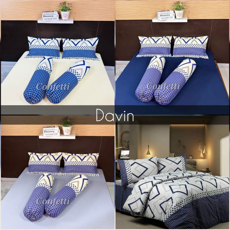 Sprei Kaos Confetti ( DAVIN ) Sprei Anti Kusut / Sprei Anti Geser / Full Karet Keliling