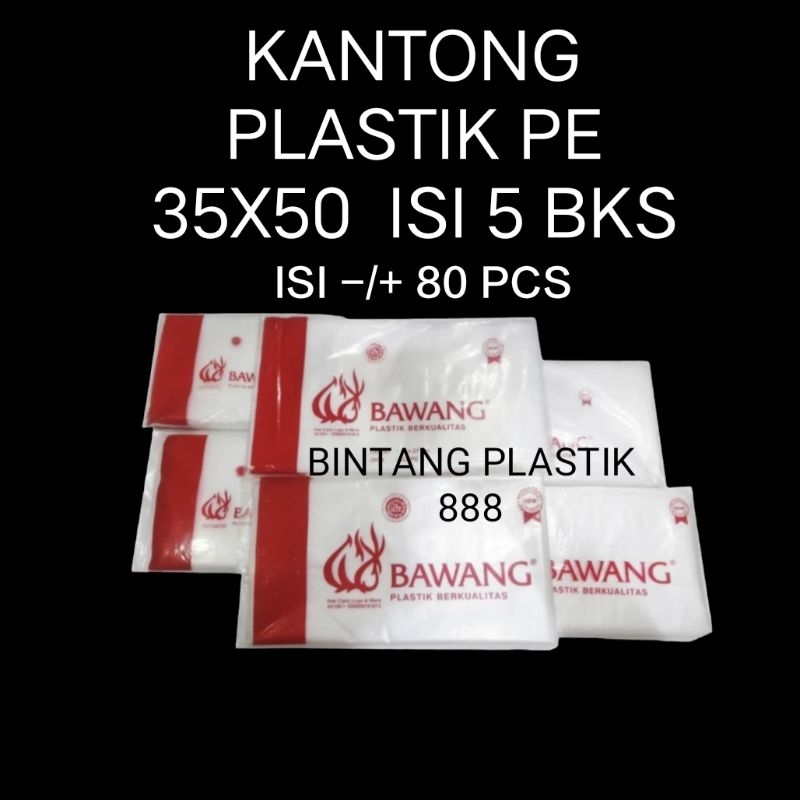 KANTONG PLASTIK PE UK 35X50 - 30x45 - 25x45, PLASTIK PE BENING