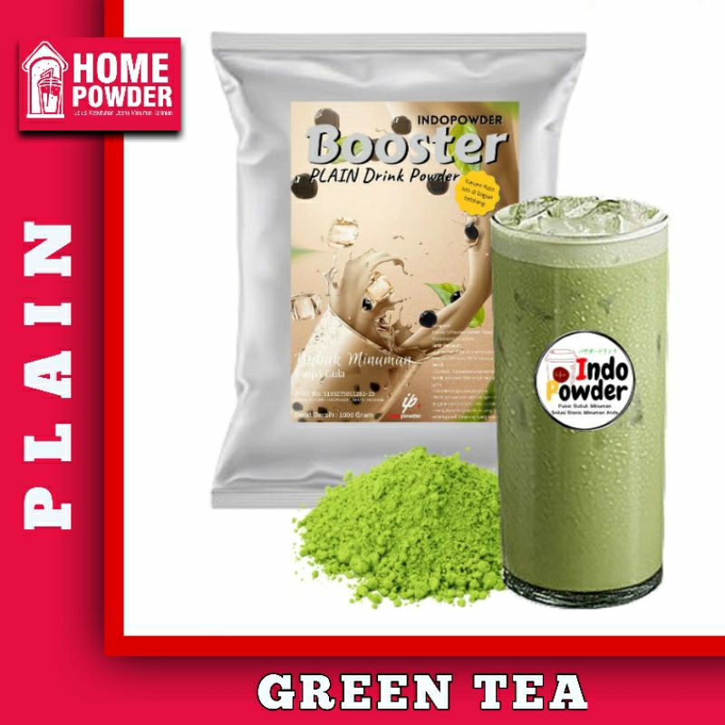 

Bubuk Minuman Booster PLAIN Green Tea Matcha Indopowder 1Kg Bubuk Premium Tanpa Gula