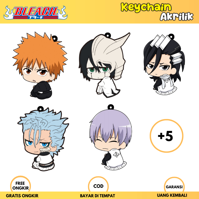 [Bleach] Gantungan kunci & strap handphone akrilik  karakter anime Bleach gambar 2 sisi Versi 2