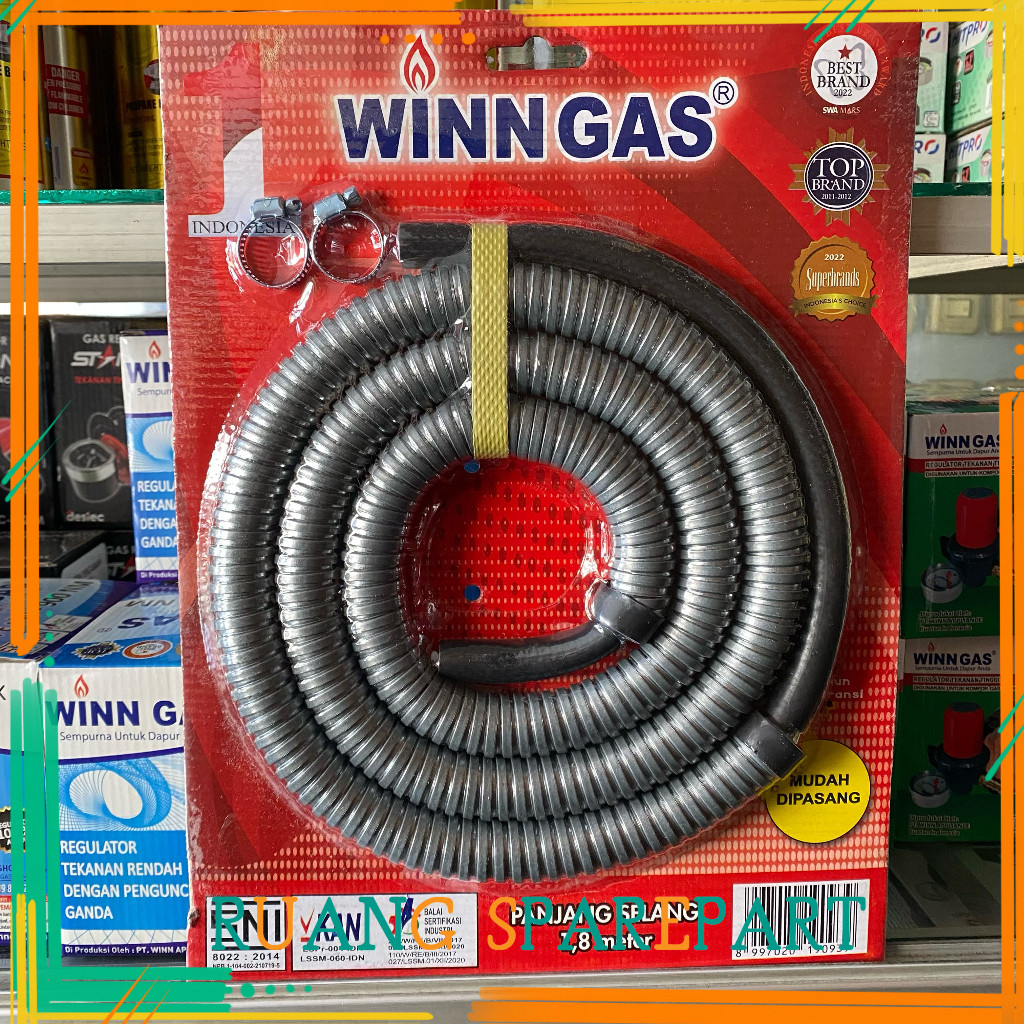 WINN GAS SELANG GAS LPG 1,8METER ANTI TIKUS DENGAN PENGAMAN