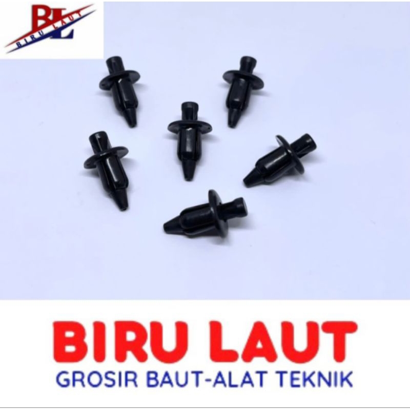 Baut Kancing Klip Body Plastik Rivet M6/ Klip Cengkeh M6