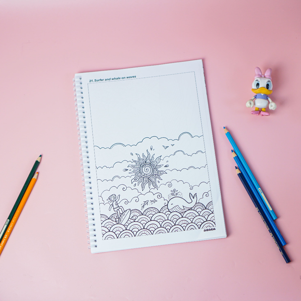 

30 Days Coloring Book, Buku Mewarnai Anak SD Doodle Art