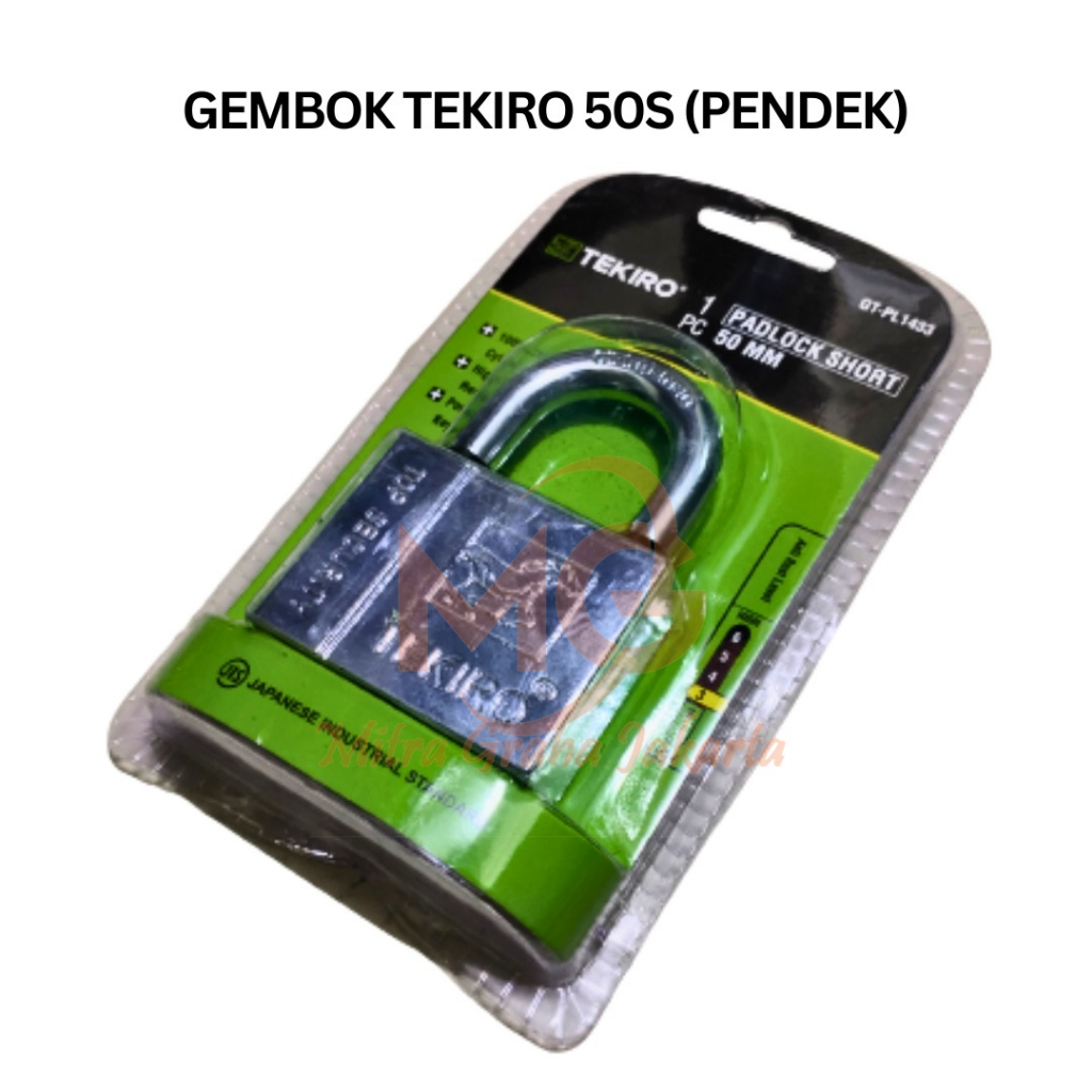 KUNCI GEMBOK TEKIRO 50 mm LEHER PENDEK ANTI HUJAN PAGAR RUMAH RUKO MGJ