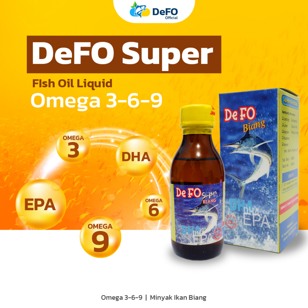 DeFO Super Biang Cair Liquid Suplemen Minyak Ikan Deep Sea Omega 3, 6 dan 9