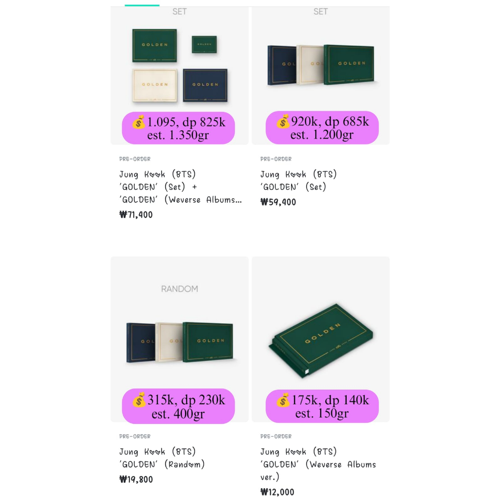 *Open PO Album Jungkook BTS "GOLDEN" Official WV*