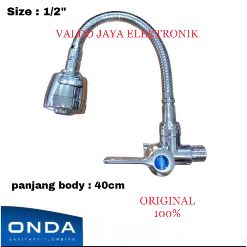 ONDA Kran Angsa V TUL Kran Tembok Wastafel Kran Cuci Piring Keran Angsa