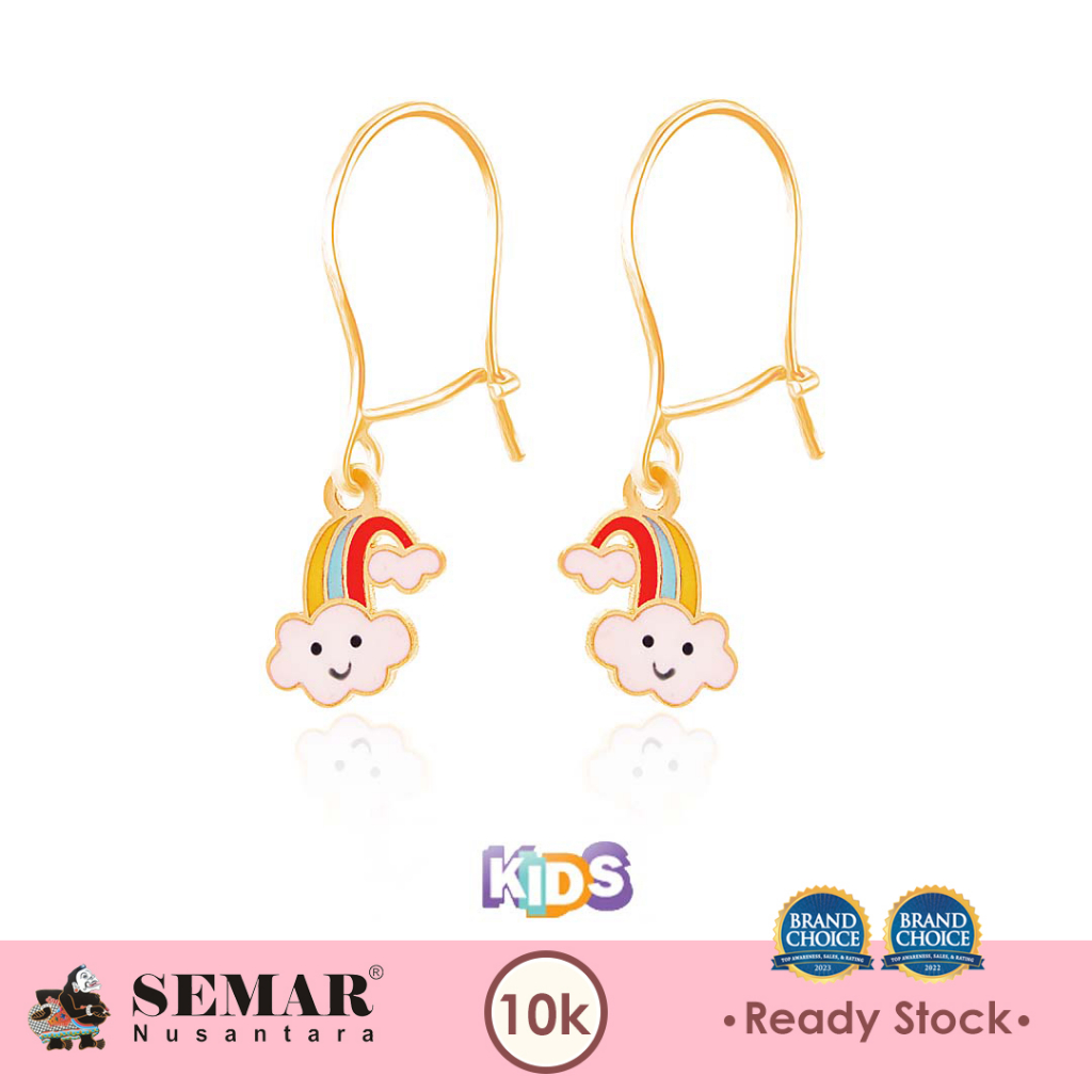 Anting Emas Anak Baby Colour Sweet Rainbow Gold 10K Semar Nusantara