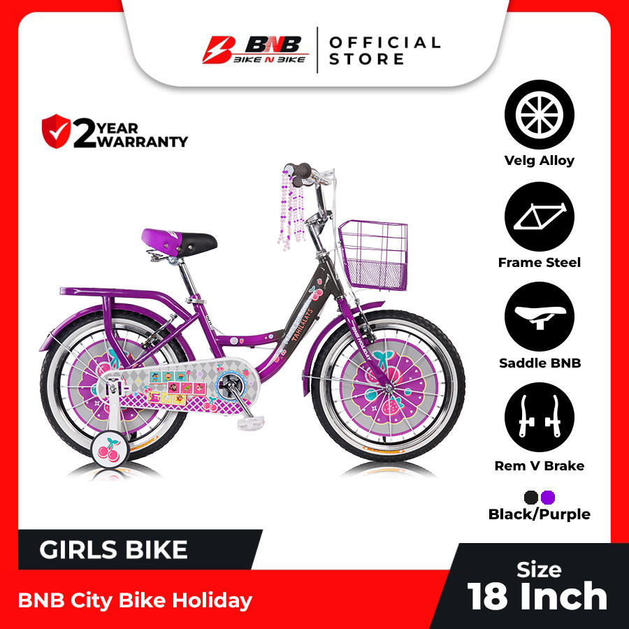 Sepeda Anak Perempuan BNB holiday kuran 18 Inch Keranjang