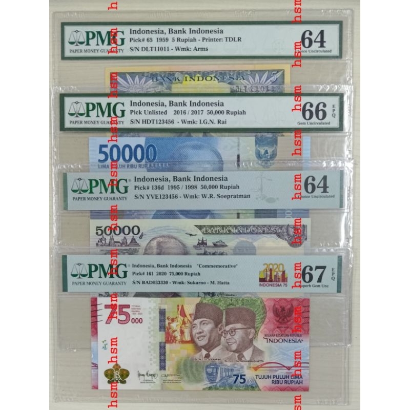 Paket PMG Seri Cantik UPK Rp 75000, 50000, 5 Rupiah