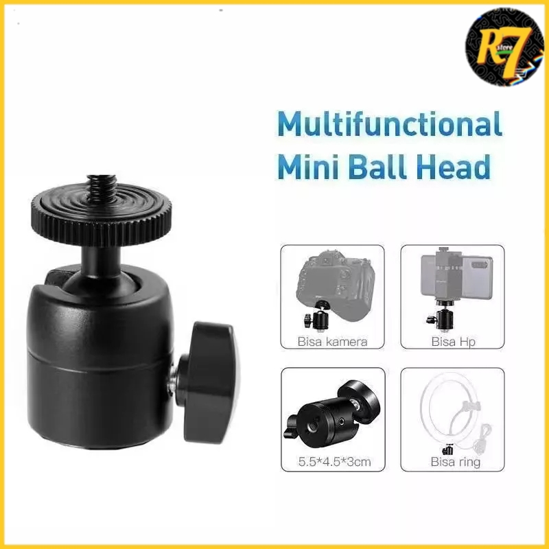 Mini Ball Head Mounting Ball Head Ringlight Ball Head Tripod Kamera Hp 360 Derajat Ballhead