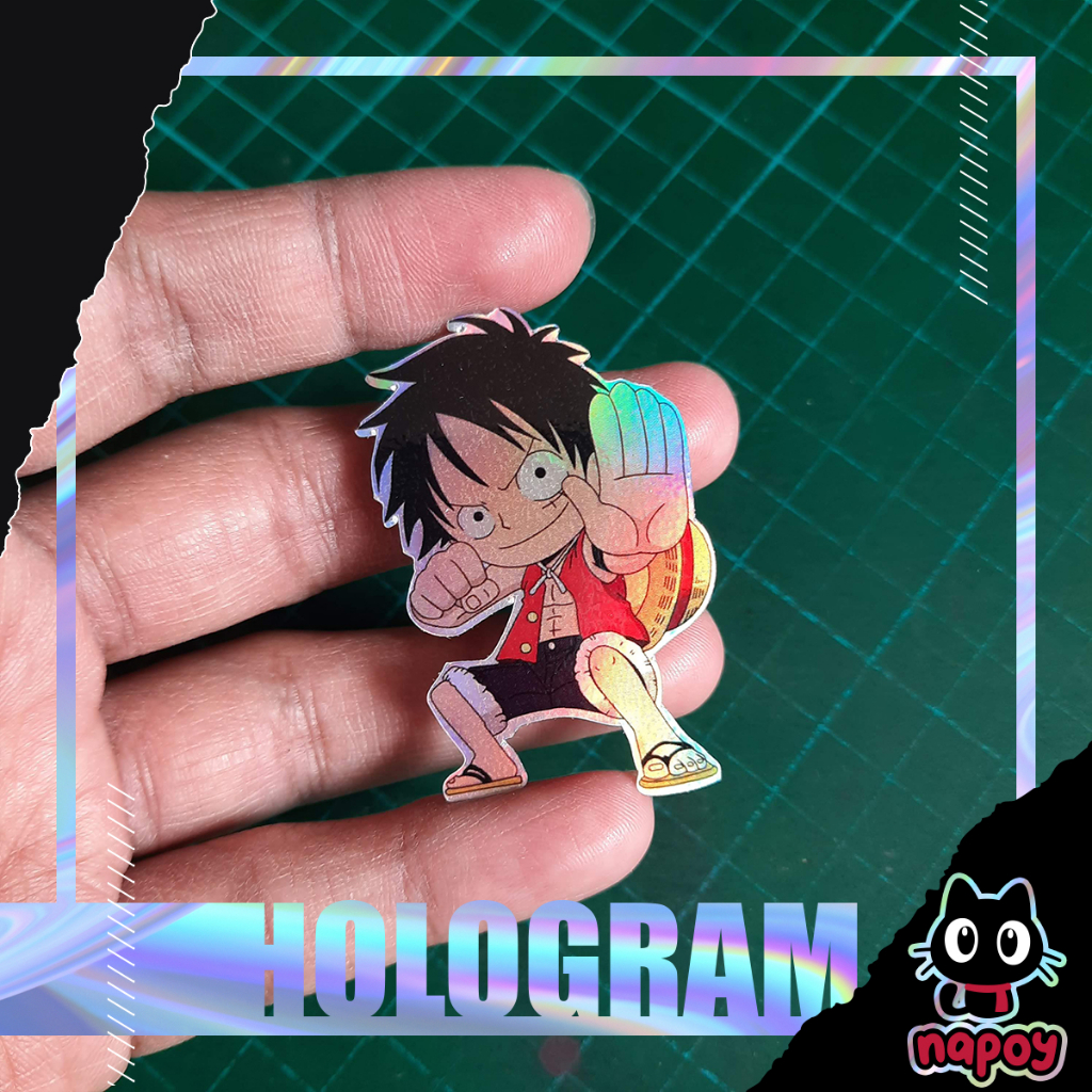 

Stiker Hologram Anime One Piece Luffy Punch