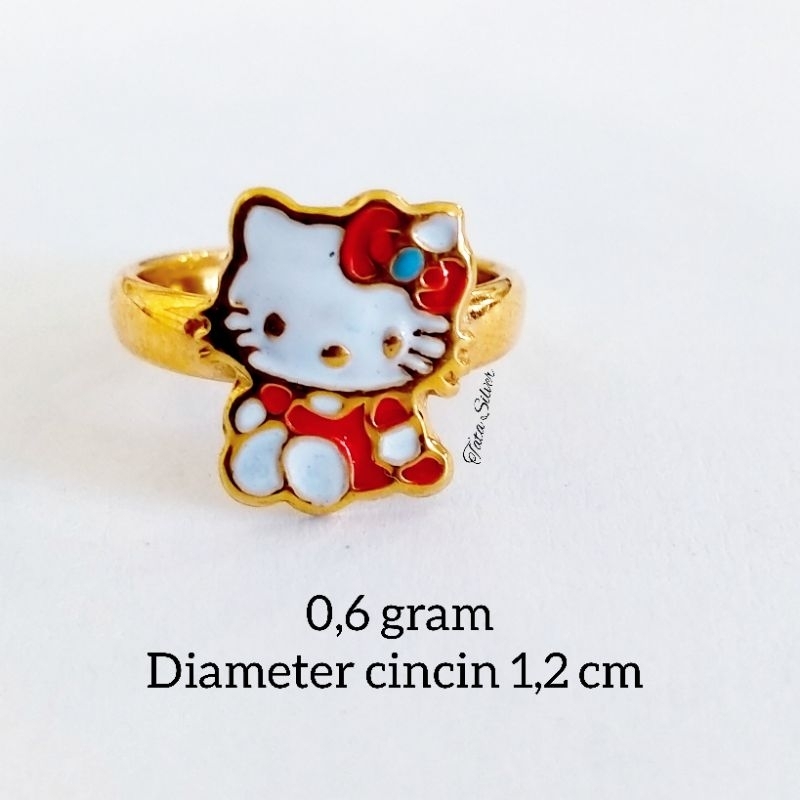 Cincin Anak Karakter Hello Kitty Perak (925 Sterling Silver) 2319056