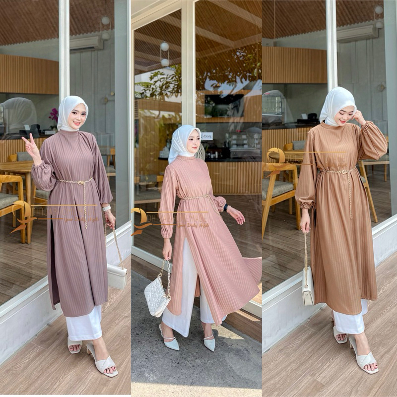 LONG TUNIK KNIT CATHERINE JUMBO / Long tunik knit hornet LD 130cm