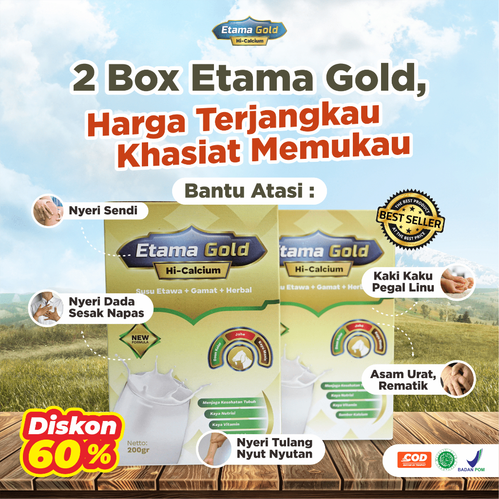 

2 Box Susu Etamagold - Susu Kambing Etawa Murni Atasi Nyeri Sendi dan Pegal Linu