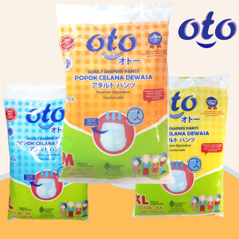 Popok Dewasa Tipe Celana OTO Pants Ukuran M L XL