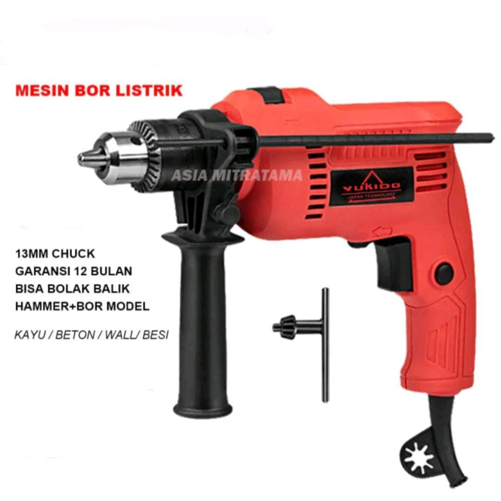 Mesin Bor Listrik Impack Drill 13 mm Mesin bor Tembok, bor besi, Bor kayu mesin Bor murah, Bor RYU, 