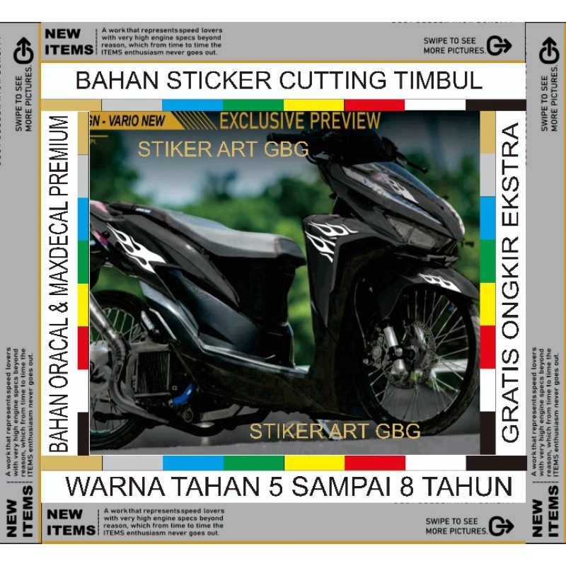 striping Vario keren simple stikercuting Vario api stiker api
