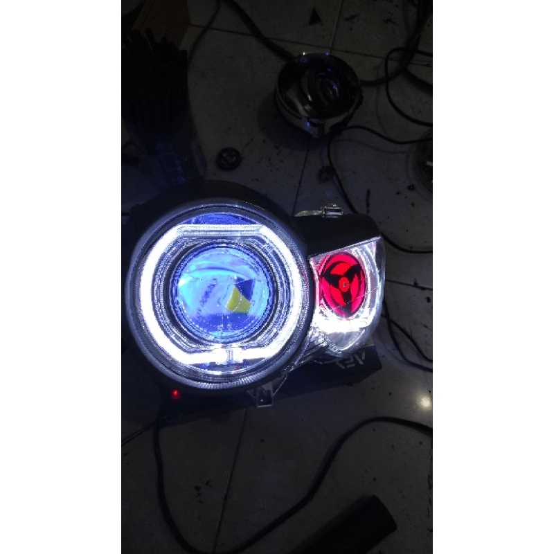 lampu depan motor tiger pece set billed AES turbo gen 2 dan set sharingan putar bahan premium