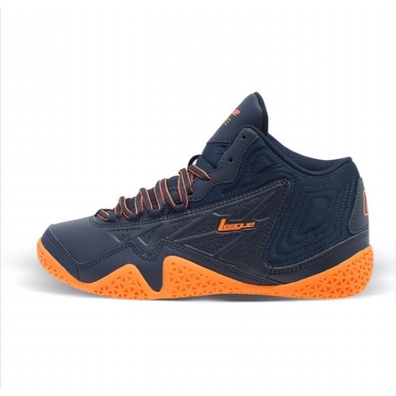 Sepatu League Basket Levitate Navy Oranye Original