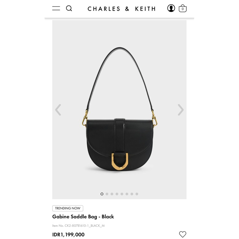 BOOKED Tas selempang Charles and keith (Gabine saddle bag) - size M (hitam)
