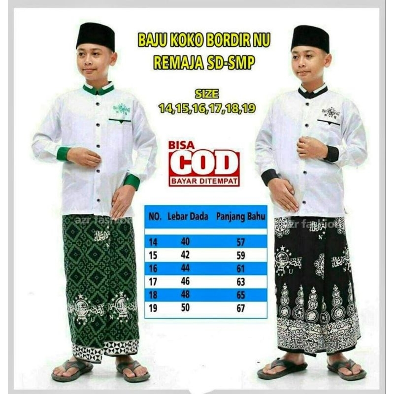 Koko NU anak koko bordir SD-SMP usia 6-15 tahun
