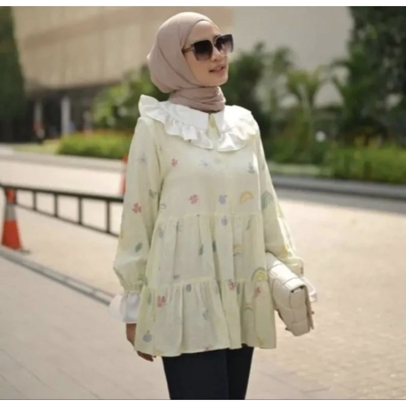 Jenna Blouse Black Vanilla Hijab❗Siap Kirim❗