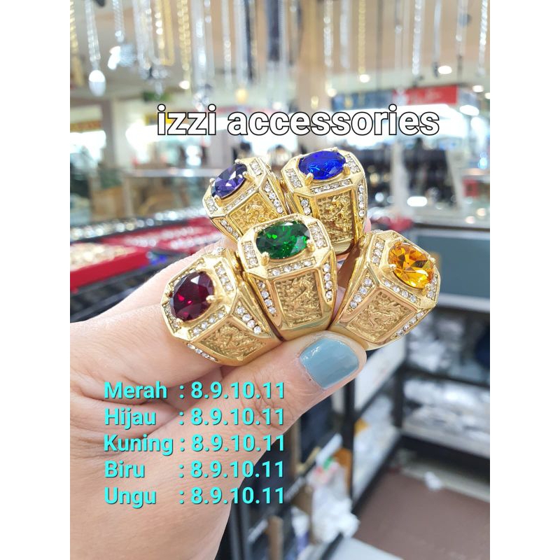 CINCIN RING TITANIUM BATU NAGA RING GOLD TITANIUM