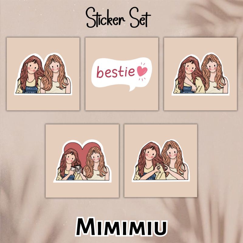

[Mimimiu] sticker set bestie 3x3cm