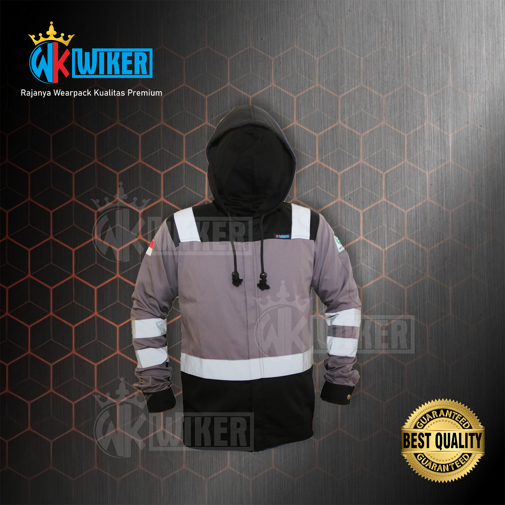 Wearpack Safety Dengan Penutup Kepala - Jaket Proyek - Baju Safety - Werpack Kerja Model Jaket - Jak
