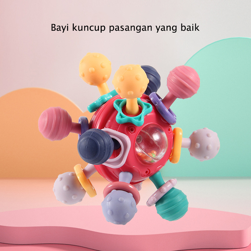 Baby Manhattan Atomic Ball Molar Gigi Getah Lembut Getah Gigi Rebus Tangan Menangkap Bola Lonceng Ma
